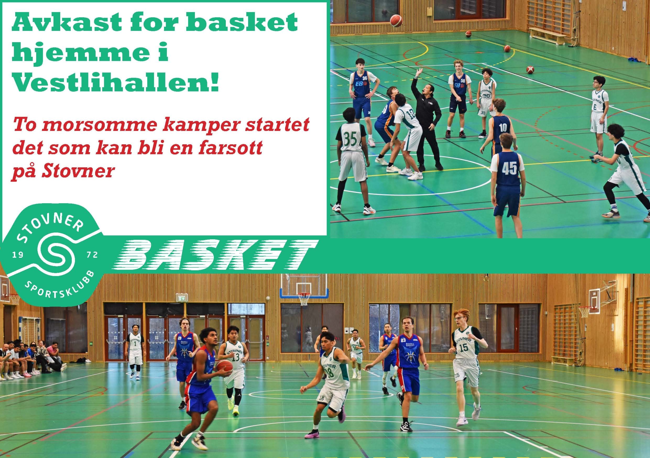 Fin basketsøndagsformiddag i Stovnerhallen